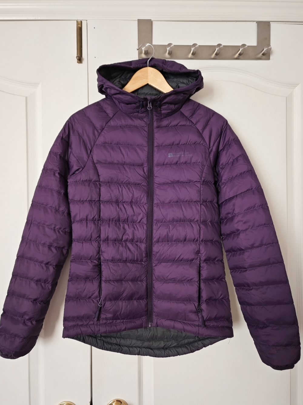 Women's Purple Hooded Packable Puffer Down Jacket, Mountain Warehouse